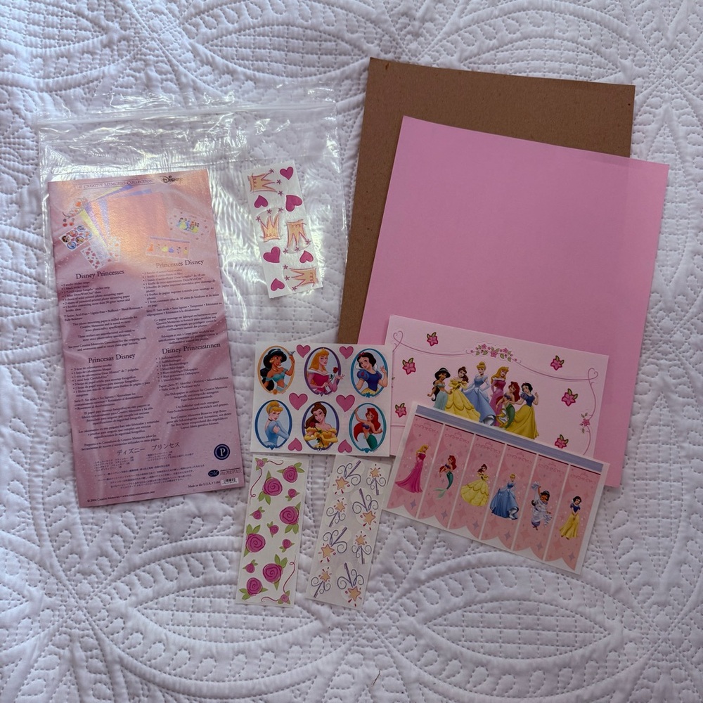 Creative Memories Disney Princess Cardstock Photo Mounting Paper Stickers 10x12